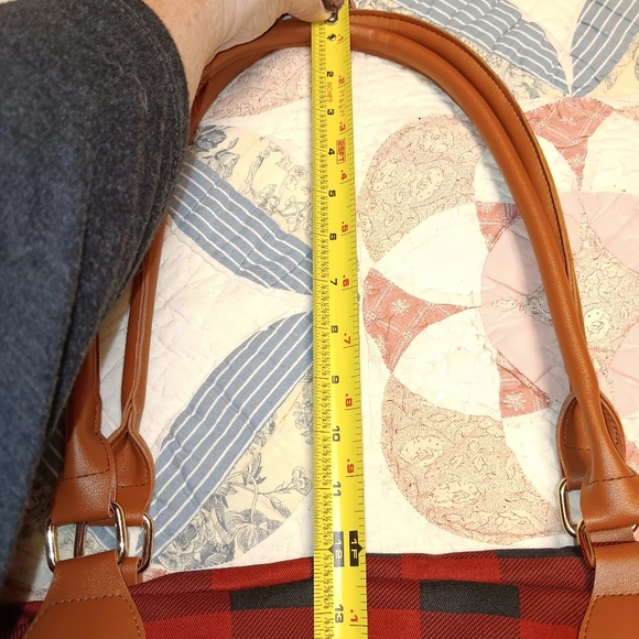 Buffalo Plaid Monogrammed Tote Bag with letter "J" nwnt - Picture 11 of 12